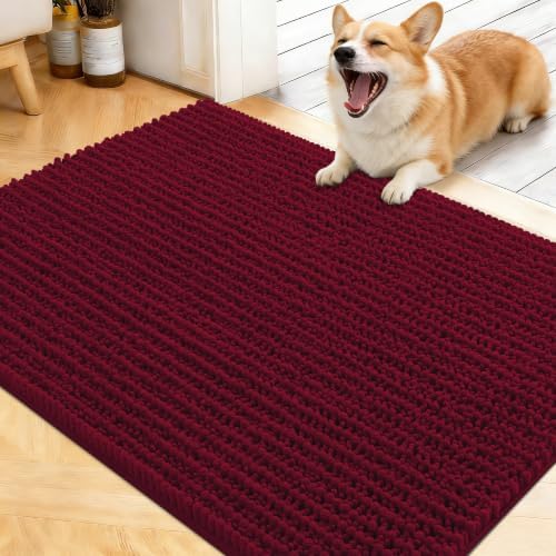 OLANLY Dog Door Mat for Muddy Paws 40x32, Ultra-Absorbent Chenille Mud Mat by OLANLY