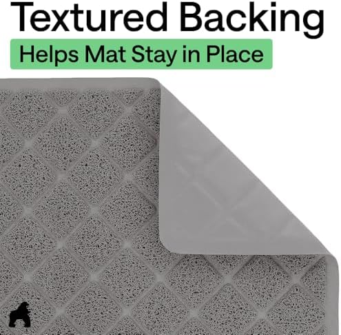 GORILLA GRIP Cat Litter Box Mat, Coiled Mesh Trapping Mats, 47x35 Gray - Image 4