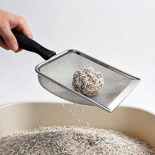 Cat Litter Scoop, Stainless Steel Mesh Scoop Away Cat Litter, Kitty Litter - Image 7