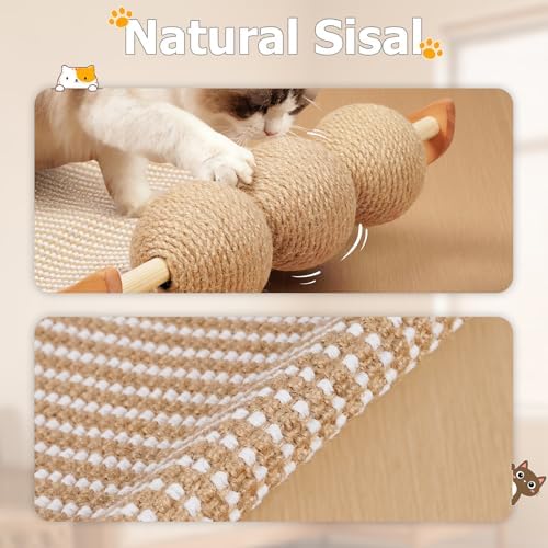 3 in 1 Sisal Cat Scratcher Bed, Solid Pine Cat Scratcher - Image 2