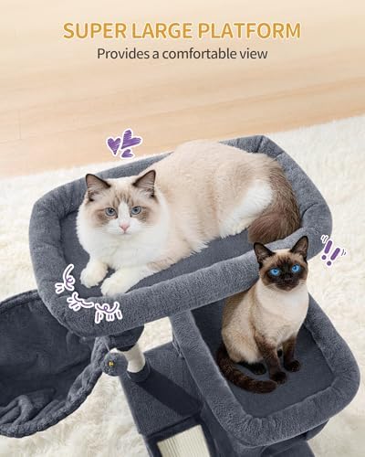 Hzuaneri Tall Cat Tree 84 Inch, Indoor Large Multi-Level Cat Tower - Image 2