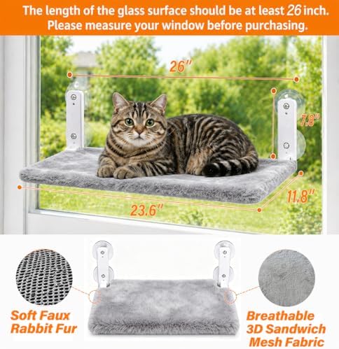 Cordless Cat Window Perch, Foldable Stable Cat Hammock, Breathable - Image 2