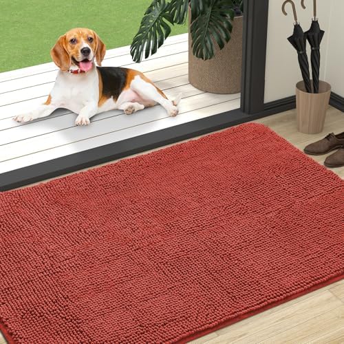 OLANLY Dog Door Mat for Muddy Paws 47x32, Super Absorbent Chenille Mud Mat by OLANLY