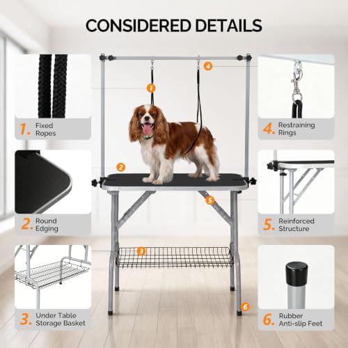 VINGLI Dog Grooming Table, 32“ Adjustable Pet Grooming Stand - Image 7