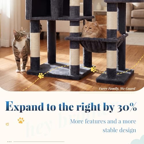 Hey-brother Cat Tree Tower, Wide Base, 5 Platforms - Image 3