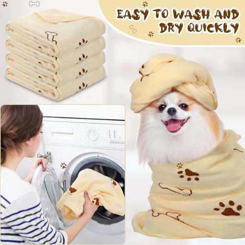 Irenare 12 Pack Dog Bath Towel Set 20'' x 39'' Microfiber - Image 4