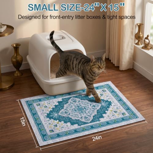 Glittme Cat Litter Mat 24"x15" Non-Slip Washable Trapping Mat - Image 6