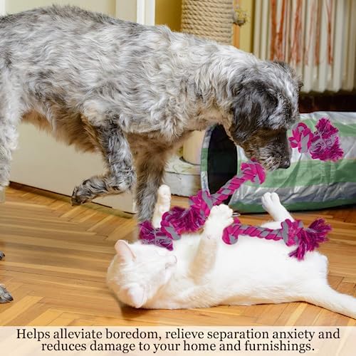 SunGrow Pink Dog Rope Toys, Twisted Triple Knotted Rope Bone, 2 Pack - Image 5