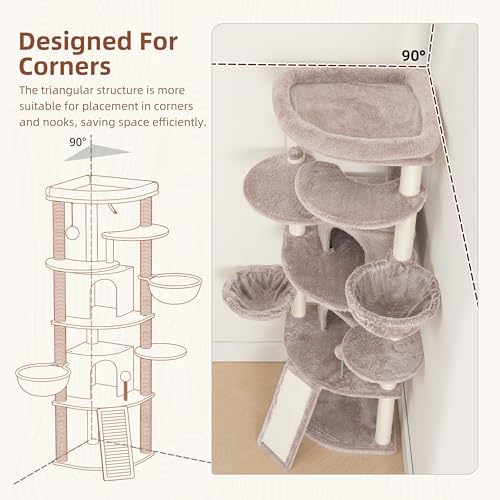Gitelsnour Corner Cat Tree, All Sisal Multi-Cat Scratching Posts GCT035MU - Image 2