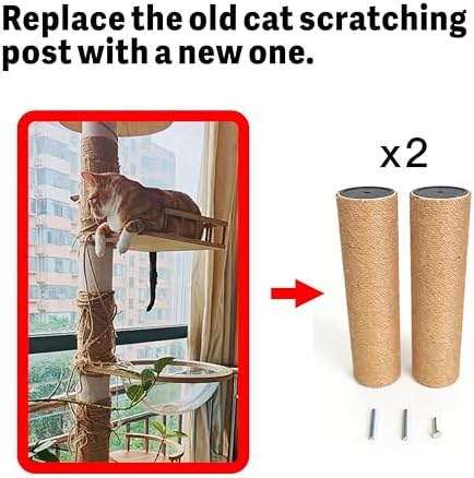 Replacement Cat Scratching Sisal Post Length 17.72in（45cm） Cat Tree Cat - Image 3