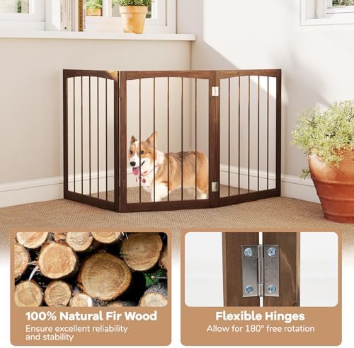 Giantex Freestanding Foldable Dog Gate Indoor - Image 3
