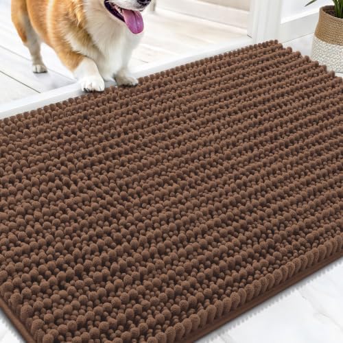 OLANLY Dog Door Mat for Muddy Paws 30x20, Ultra-Absorbent Chenille Mud Mat by OLANLY