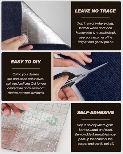 VIVOYAN 78.7"x15.8" Cat Scratch Mat, Trimmable Self-Adhesive Carpet, DIY Climb - Image 5