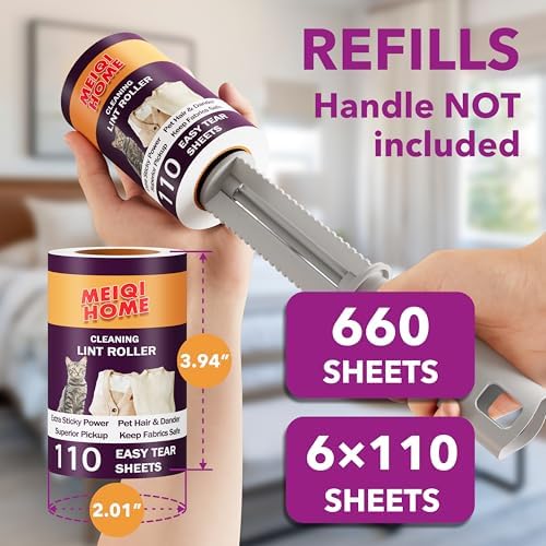 Extra Sticky Lint Roller Refills Only, 660 Easy-Tear Sheets - Image 5