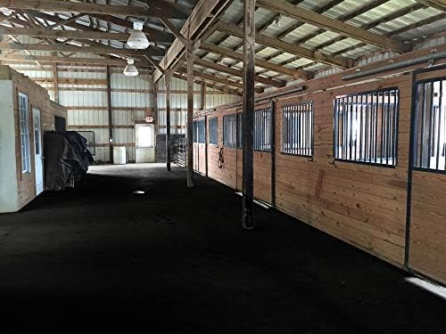 American Floor Tiles - Heavy Duty Stall Tiles - Stable/Horse Tiles - Thick, Durable Rubber Flooring Solid Black 6' x 12' Set 1/2" Thick (18 Tiles Total)