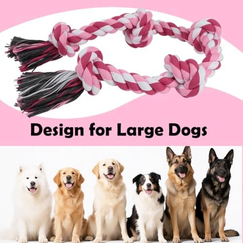 SZEE Dog Rope Toy for Large Dogs, 37 Inch 5 Knots, Tug of War Rope for Large - Image 3