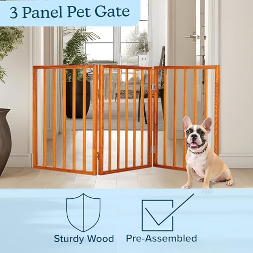 Pet Gate - 3-Panel Indoor Foldable Dog Fence - Image 3