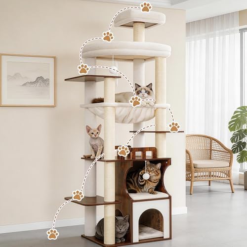 Gitelsnour Modern Cat Tree Tower, 2-Layer Condo & Perch, Big Hammock 102SR - Image 6
