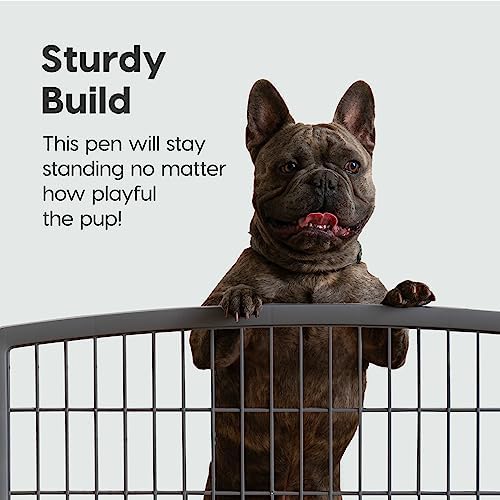 IRIS USA 4-Panel Dog Playpen, Pet Enclosure, Dark Gray - Image 4