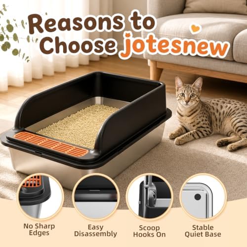 Jotesnew 2 Pack Stainless Steel Cat Litter Boxes - Image 6