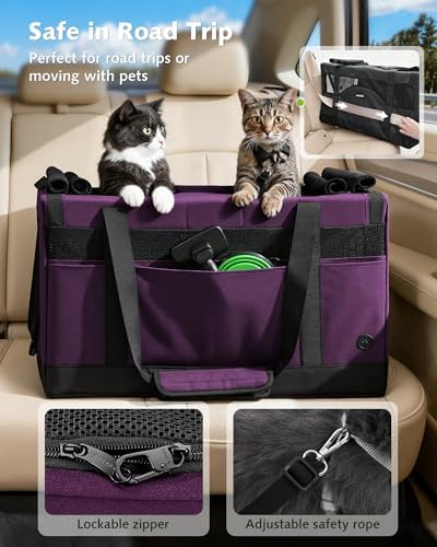 Pecute Cat Carrier, Soft Double Pet Crate - Image 4