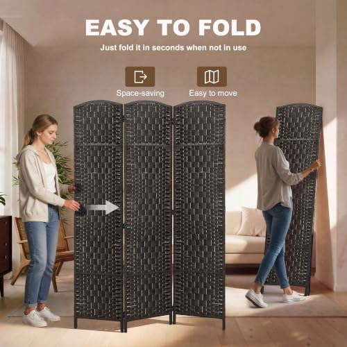 HOMCOM Room Divider 3-Panel, 6FT-Tall Folding Privacy Screen - Image 3