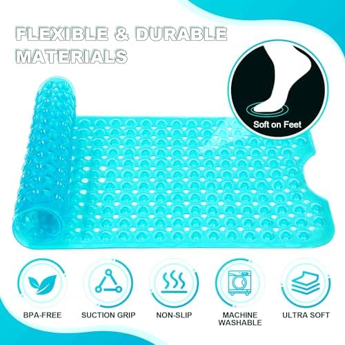 Bathtub and Shower Mats, 40x16 Inch Extra Large Non Slip Soft Bath Tub Mat - Image 5