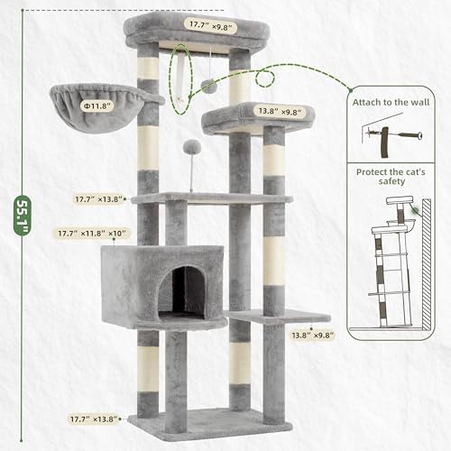 Gitelsnour 55.1'' Cat Tree Tower - Image 7