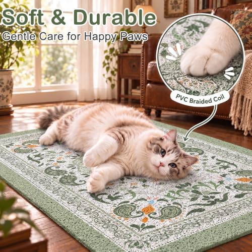 Unicorn Catcher 40"x30" Cat Litter Mat Non-Slip Washable Litter Box Mat - Image 4