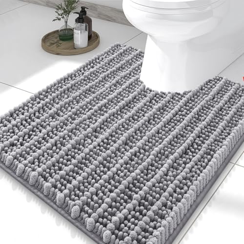Smiry Bathroom Toilet Rugs U Shaped 24X20, Chenille Bath mats by Smiry