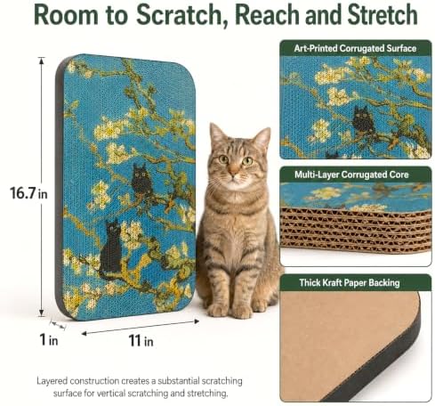 Cat Wall Scratcher, Art Cat Scratching Board - Image 2