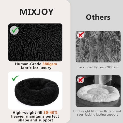 MIXJOY Orthopedic Dog Bed Comfortable Donut Cuddler Round Pet Beds Ultra Soft - Image 4