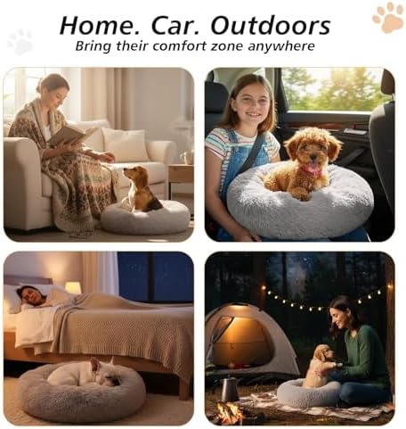 JOLLYVOGUE Calming Dog Bed Medium Size Dog, Anti-Anxiety Donut Medium Pet Bed - Image 6