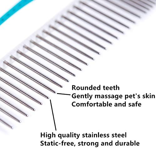Pet Comb for Dogs and Cats, Stainless Steel Teeth Detangling Grooming Comb - Image 4