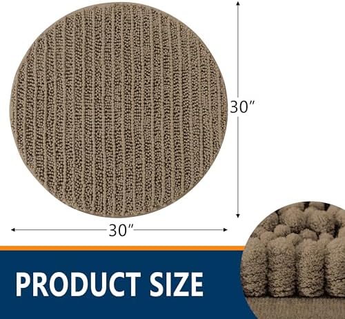 Smiry Bathroom Rugs Round 30X30, Extra Soft Rubber Backing Bath Mats - Image 2
