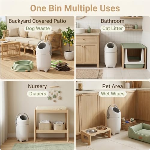 Dog Poop Trash Can, 15L Pet Waste Station, Airtight Odor Control Bin, Dog Waste - Image 5