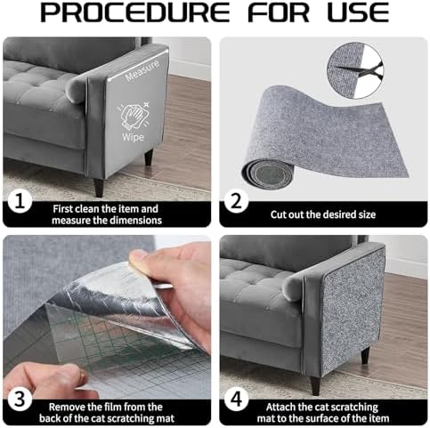 2 Pcs Self-Adhesive Cat Scratch Mat, Cat Scratch Furniture Protector - Image 4