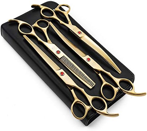 Moontay Professional 7" Dog Grooming Scissors Set 4PCS by Moontay