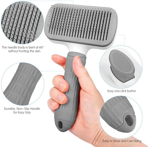 Dog & Cat Brush, Self Cleaning Slicker Brush - Image 2