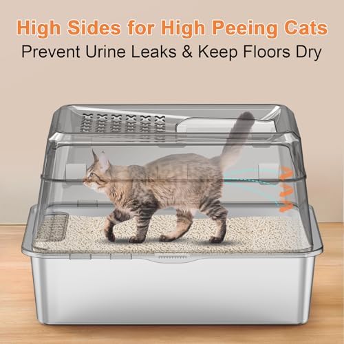 URPOWER Extra Large Stainless Steel Litter Box - Image 2