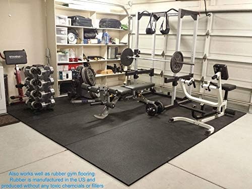American Floor Mats - Horse/Stable Mats - Heavy Duty Stall Mats - Thick, Durable Rubber Flooring Solid Black 1/2" Thick - 4' x 10' Mat