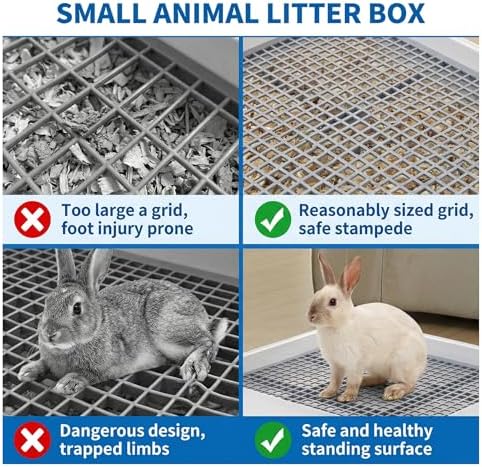 WUWEOT 2 Pack Large Rabbit Litter Box, Shallow Bunny Restroom Litter Tray - Image 3