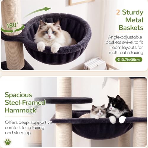 Globlazer Cat Tree Tower with 12 Extra-Thick Full-Sisal Scratching Posts - Image 5