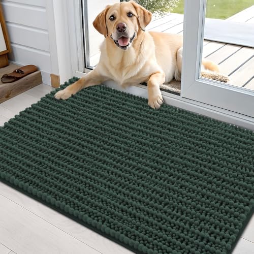 OLANLY Dog Door Mat for Muddy Paws 36x24, Ultra-Absorbent Chenille Mud Mat by OLANLY