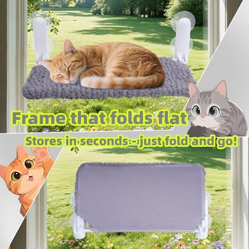 AIWIKIDE Cat Window Perch, Easy Install Bracket, Portable Wall Hammock - Image 7