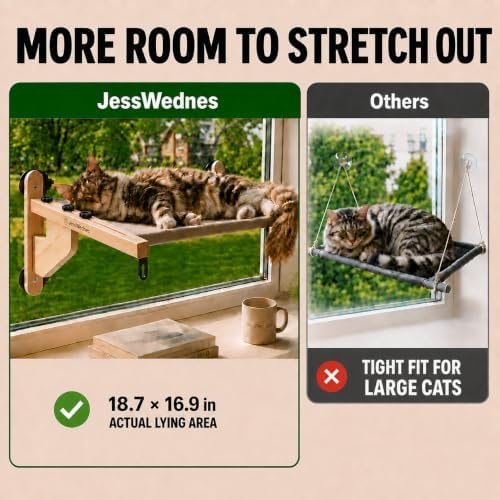 Extra Wide Cat Window Perch, 3-in-1 & Cordless - Image 2