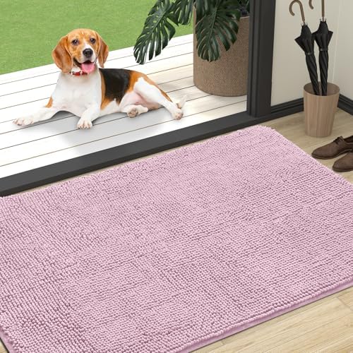 OLANLY Dog Door Mat for Muddy Paws 47x32, Super Absorbent Chenille Mud Mat by OLANLY