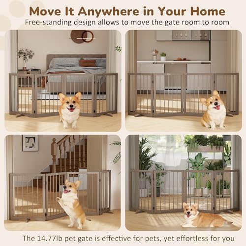 Free Standing Dog Gate Indoor, Foldable Dog Gate - Image 2