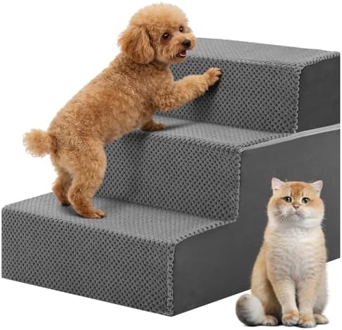DUMOS Dog Stairs for Small and Medium Dogs, 3-Step Pet Steps by DumosLifestyle