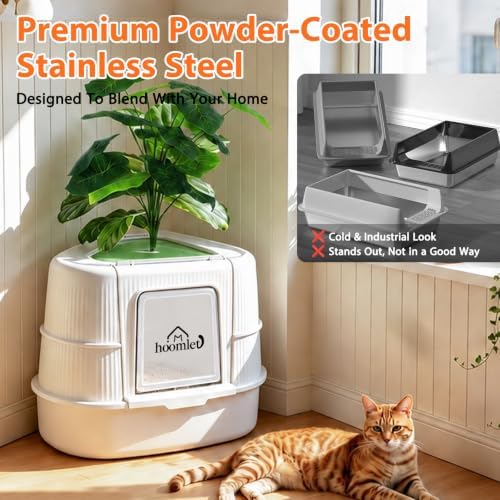Large Enclosed Corner Cat Litter Box - Image 2